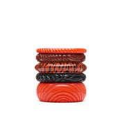 Quirks! Bracelets Wide Papaya Heavy Carve Fakelite Bangle by Splendette