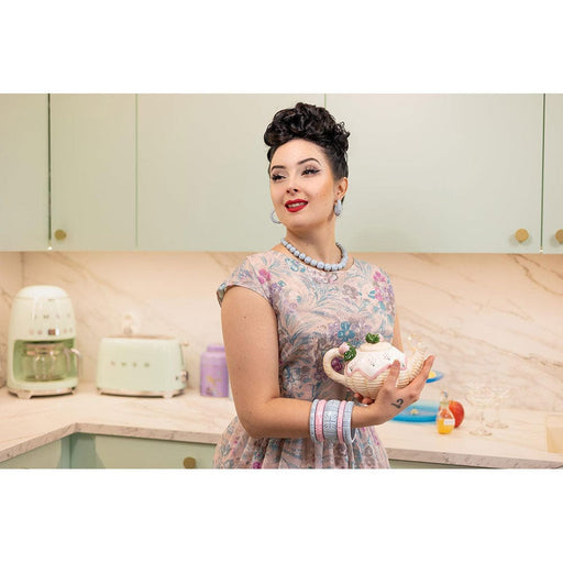 Quirks! Bracelets Wide Powder Blue Heavy Carve Bangle by Splendette