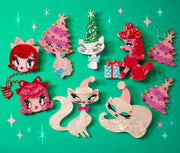 Quirks! Brooches & Lapel Pins Mimi Loves Christmas Brooch by Miss Fluff x Lipstick & Chrome