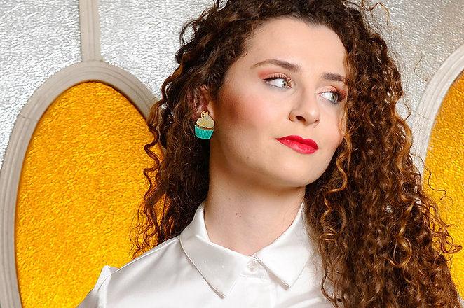 Quirks! Brooches & Lapel Pins Muffin Earrings by Laliblue