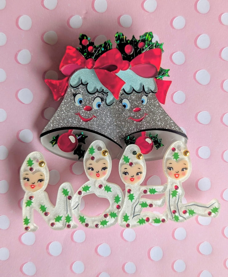 Quirks! Brooches & Lapel Pins Playful Pixies NOEL Brooch by 50's Vintage Dame x Lipstick & Chrome