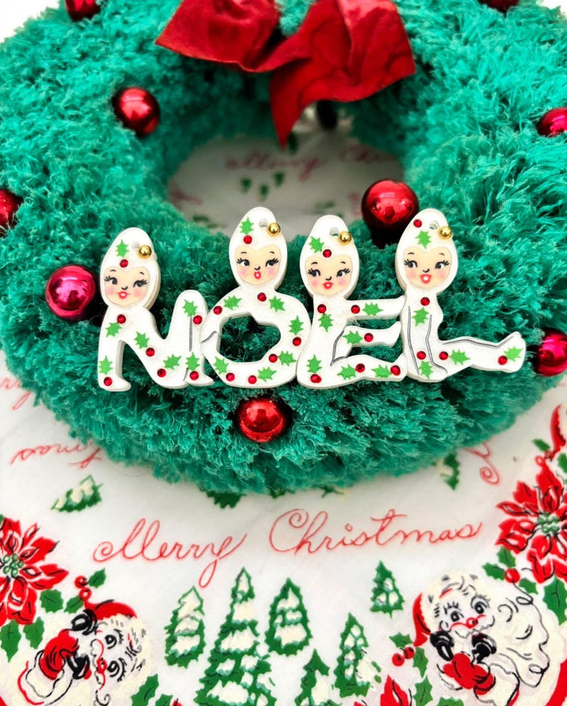 Quirks! Brooches & Lapel Pins Playful Pixies NOEL Brooch by 50's Vintage Dame x Lipstick & Chrome