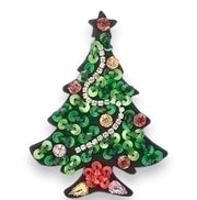 Quirks! Brooches & Lapel Pins Rhinestone & Sequins Christmas Tree Pin