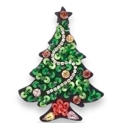 Quirks! Brooches & Lapel Pins Rhinestone & Sequins Christmas Tree Pin