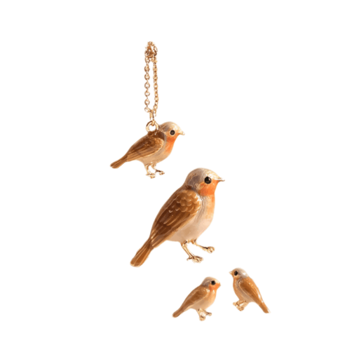 Quirks! Brooches & Lapel Pins Robin Gift Set by Fable England