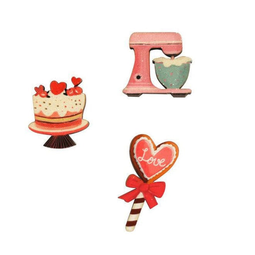 Quirks! Brooches Set of 3 Valentine's Day Pins by Laliblue