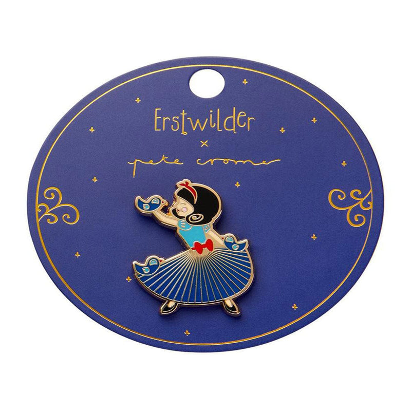 Quirks! Brooches White as Snow Enamel Pin by Erstwilder x Pete Cromer