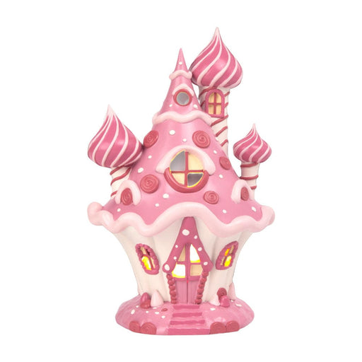 Quirks! Christmas 10" LED Pink Candy Castle by December Diamonds