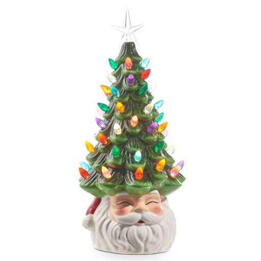 Quirks! Christmas 13.5" Vintage Santa Lighted Ceramic Tree