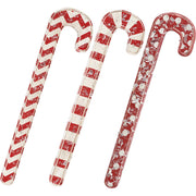 Quirks! Christmas 6" Vintage Wood Red Candy Cane Set of 3