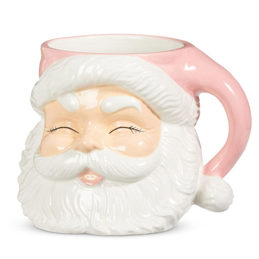 Quirks! Christmas 7.5" Ceramic Pink Santa Mug Container