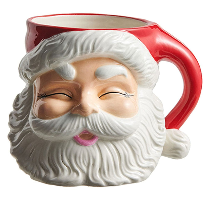 Quirks! Christmas 7.5" Red Santa Mug Ceramic Container