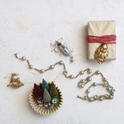 Quirks! Christmas Glass Diorama Ornament w/ Bottle Brush Tree, Set of 4