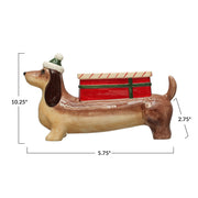 Quirks! Christmas Hand-Painted Ceramic Dog w/ Gift Planter