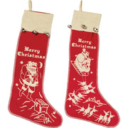 Quirks! Christmas Large Vintage Inspired Bell Stocking Set /2