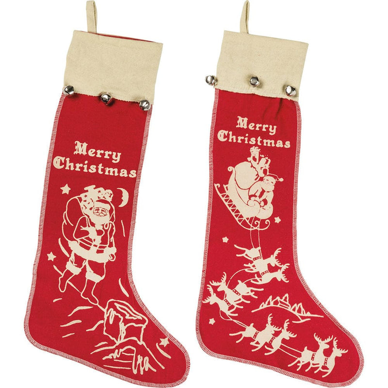 Quirks! Christmas Large Vintage Inspired Bell Stocking Set /2
