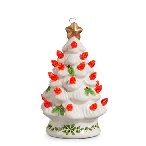 Quirks! Christmas Lighted Vintage Holly Ceramic Tree Ornament