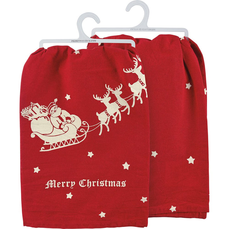 Quirks! Christmas Merry Christmas Vintage Kitchen Towel