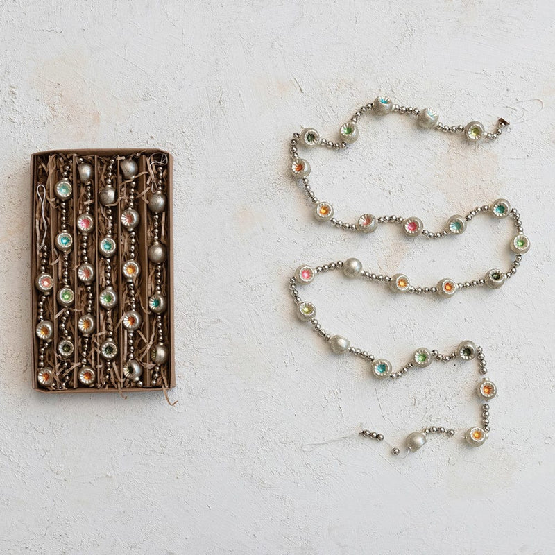 Quirks! Christmas Reflector Glass Beaded Ornament Garland in Kraft Box