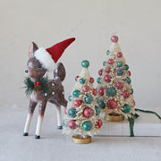 Quirks! Christmas Resin Fawn w/ Santa Hat & Glitter