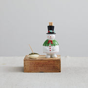 Quirks! Christmas Resin Snowman Toothpick Holder w/ Top Hat