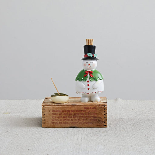 Quirks! Christmas Resin Snowman Toothpick Holder w/ Top Hat