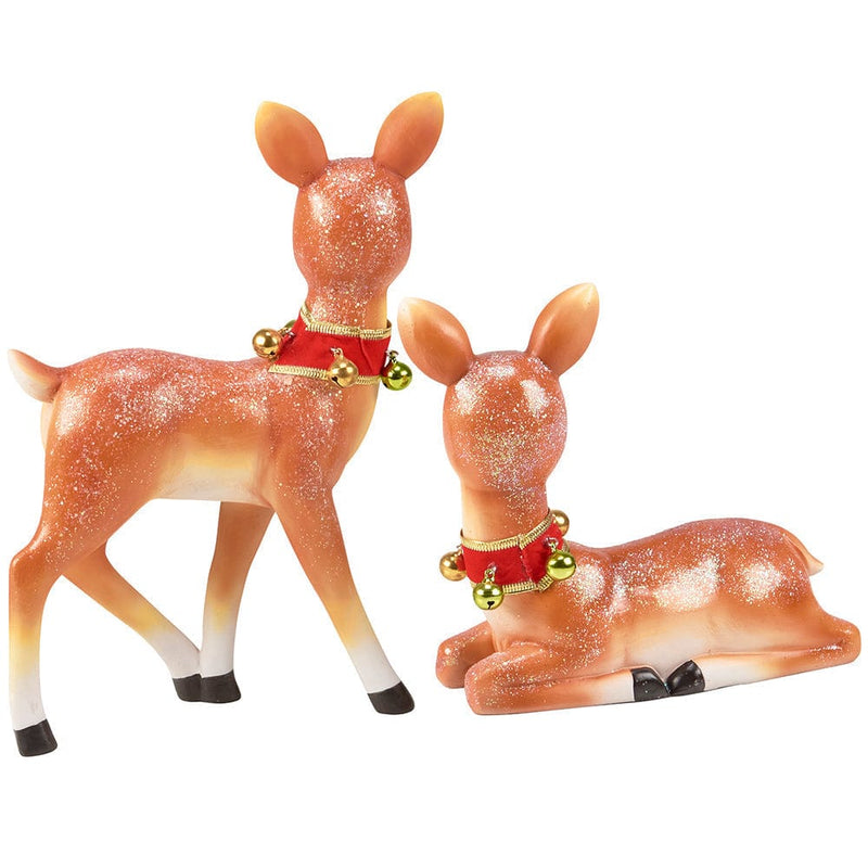 Quirks! Christmas Retro Christmas Deer Figurine Set
