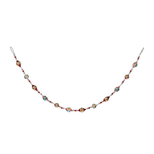 Quirks! Christmas Retro Tinsel and Glass Finial Garland, 70"