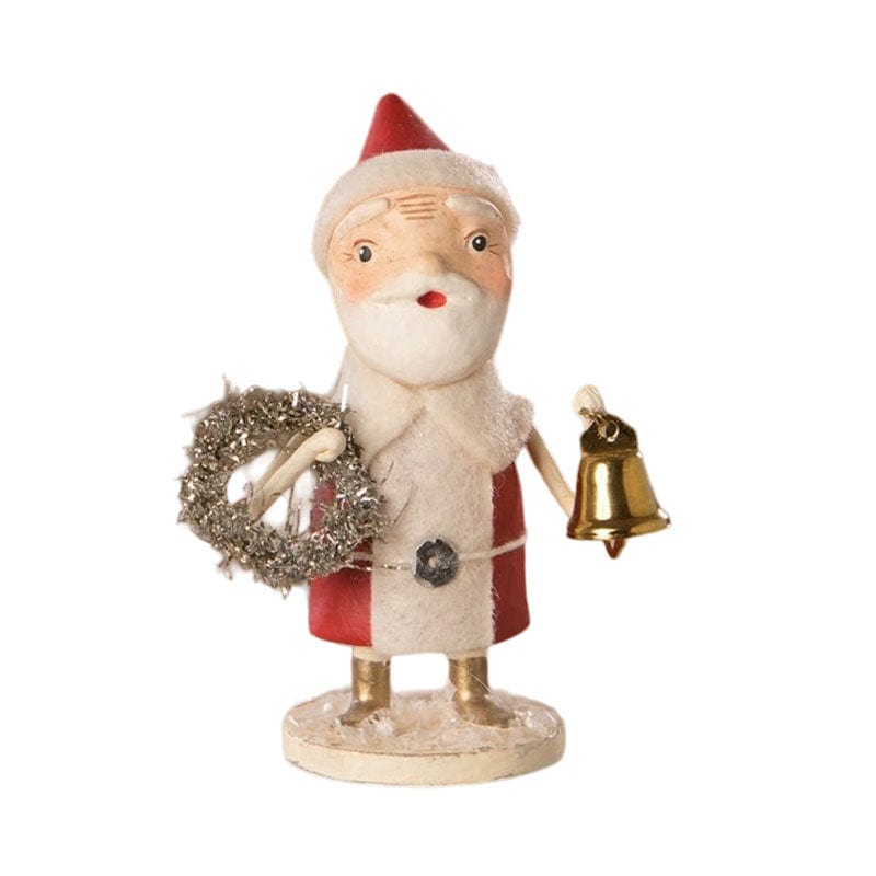 Quirks! Christmas Santa with Wreath & Bell by Bethany Lowe Designs