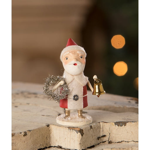 Quirks! Christmas Santa with Wreath & Bell by Bethany Lowe Designs