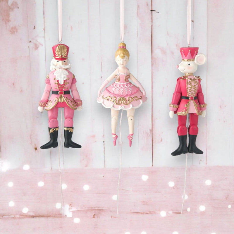 Quirks! Christmas Set of 3 Nutcracker Sweet Shoppe Pull String Ornaments by December Diamonds