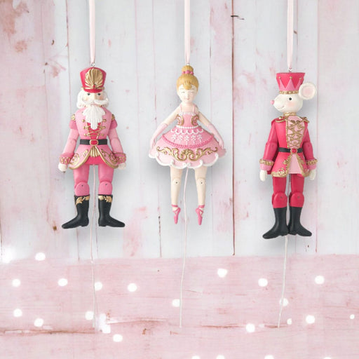 Quirks! Christmas Set of 3 Nutcracker Sweet Shoppe Pull String Ornaments by December Diamonds