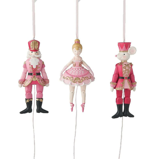 Quirks! Christmas Set of 3 Nutcracker Sweet Shoppe Pull String Ornaments by December Diamonds