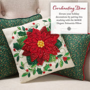 Quirks! Christmas Stocking Bucilla Poinsettia Elegance Felt Stocking