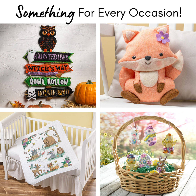 Quirks! Christmas Stocking Bucilla Poinsettia Elegance Felt Stocking