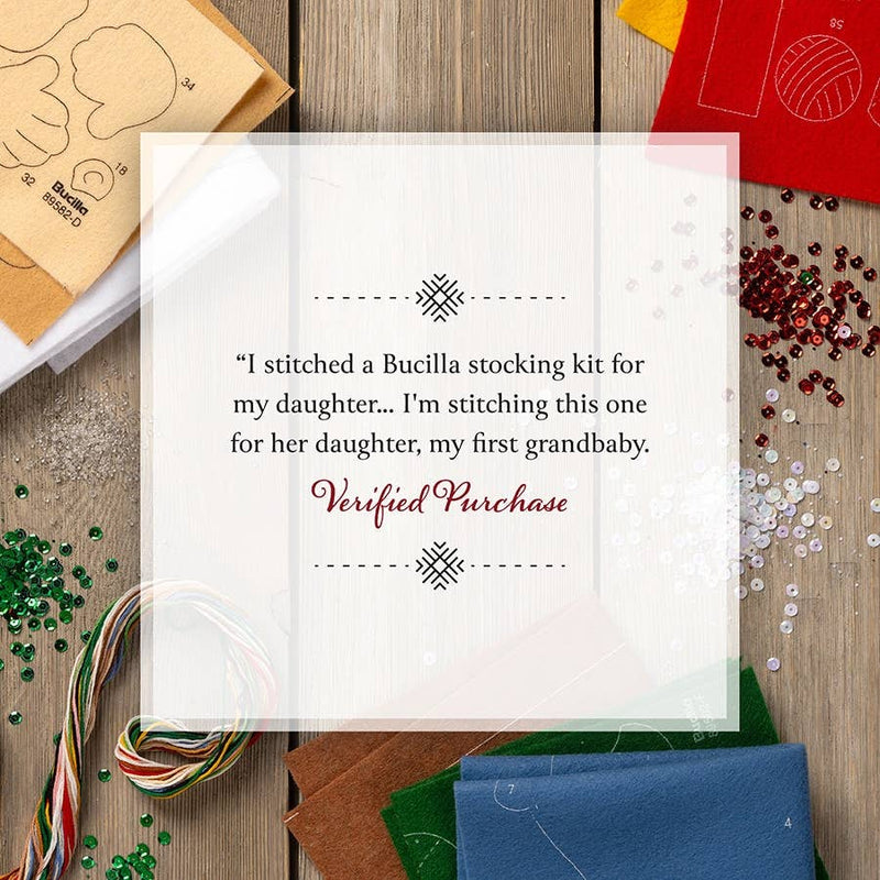 Quirks! Christmas Stocking Bucilla Poinsettia Elegance Felt Stocking