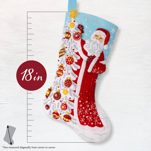 Quirks! Christmas Stocking Bucilla Snowy St Nick Felt Stocking
