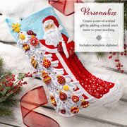 Quirks! Christmas Stocking Bucilla Snowy St Nick Felt Stocking
