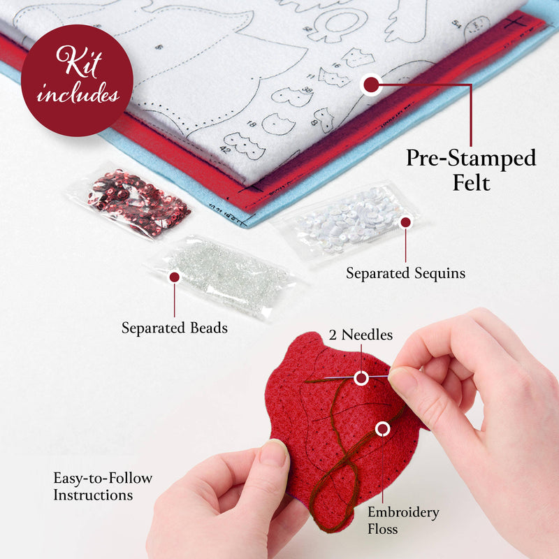 Quirks! Christmas Stocking Bucilla Snowy St Nick Felt Stocking