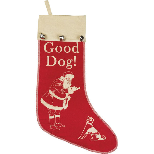 Quirks! Christmas Stocking Good Dog Vintage Style Felt Stocking