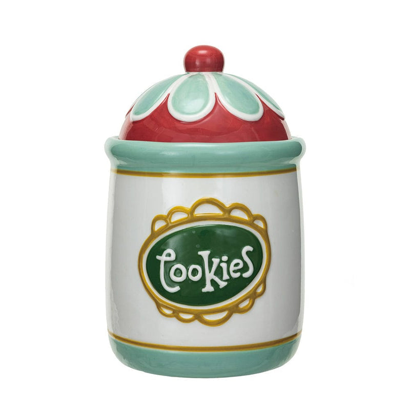 Quirks! Christmas Stoneware Cookie Jar "Cookies"