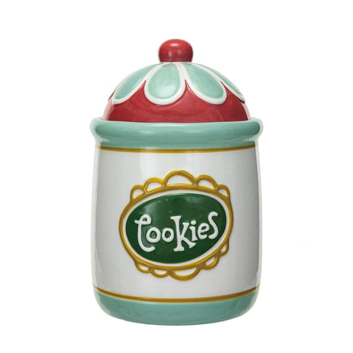 Quirks! Christmas Stoneware Cookie Jar "Cookies"