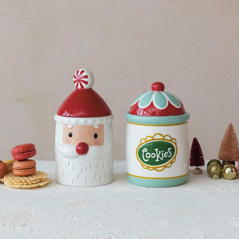 Quirks! Christmas Stoneware Cookie Jar "Cookies"