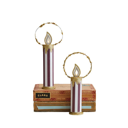 Quirks! Christmas Vintage Reproduction Christmas Candles w/ LED Light, Set of 2