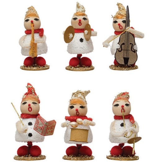 Quirks! Christmas Vintage Reproduction Marching Band -4"H Foam, Wood Bead & Paper