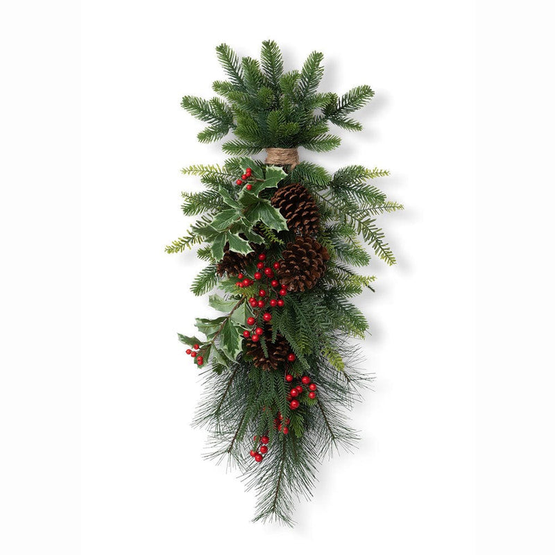 Quirks! Christmas Winter Foliage and Holly Berry Swag