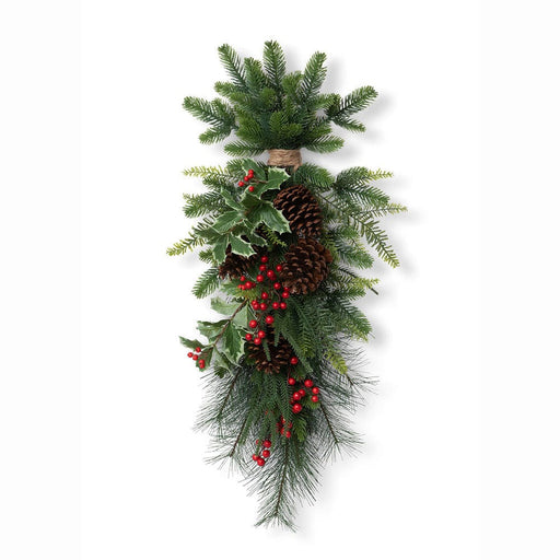 Quirks! Christmas Winter Foliage and Holly Berry Swag