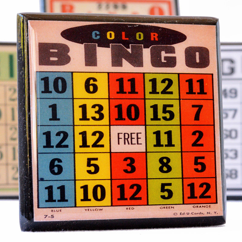 Quirks! coaster set Bingo!  Vintage Bingo Card Coaster Set