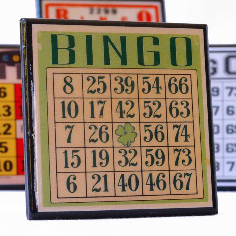 Quirks! coaster set Bingo!  Vintage Bingo Card Coaster Set