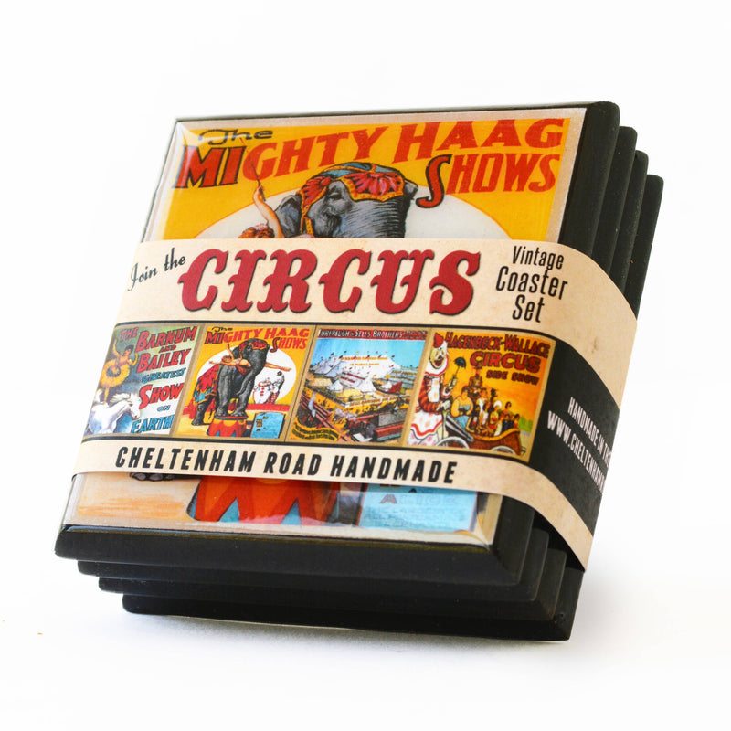 Quirks! coaster set Circus Poster Coaster Set